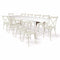 Chivari White Distressed Straight Leg Farm Table Dining Set with 10 Chairs TFARM-WHITEDIS-S-LEG-KIT-CXR-AX