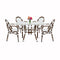 Toulouse White French Bistro Set Includes 48" x 36" Table and 4 Chairs with Arms FBK-SQ-WWD-AWD4-AX
