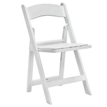 White WoodGrain™ Resin Folding Chair