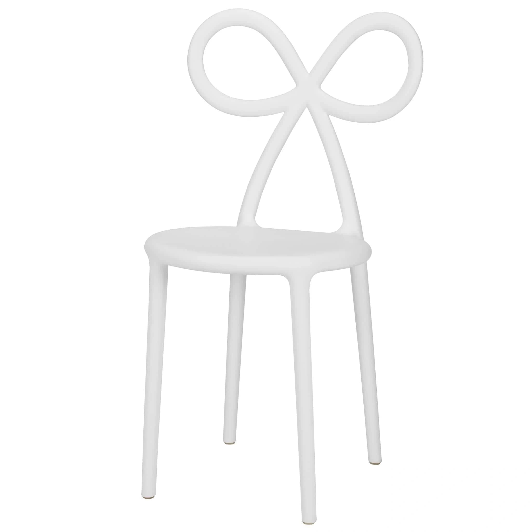 Chivari White Resin Bow Chair with Round Seat CBORW-ZG