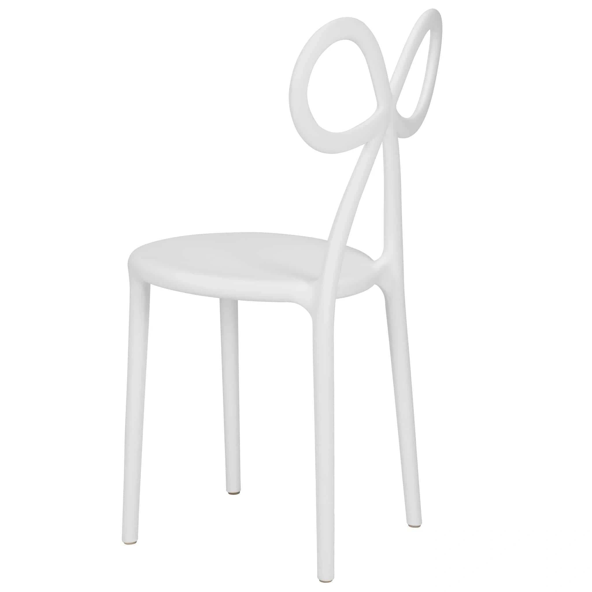Chivari White Resin Bow Chair with Round Seat CBORW-ZG