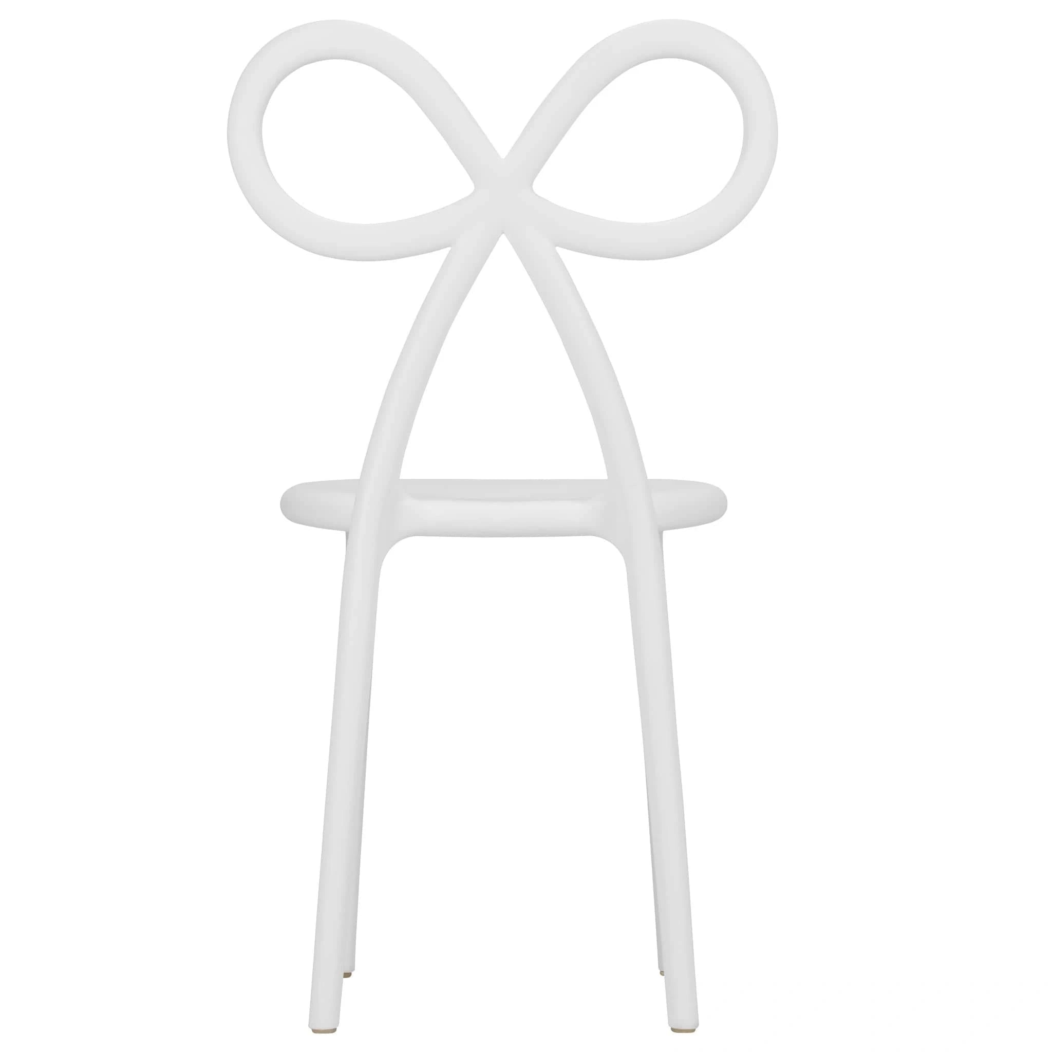 Chivari White Resin Bow Chair with Round Seat CBORW-ZG