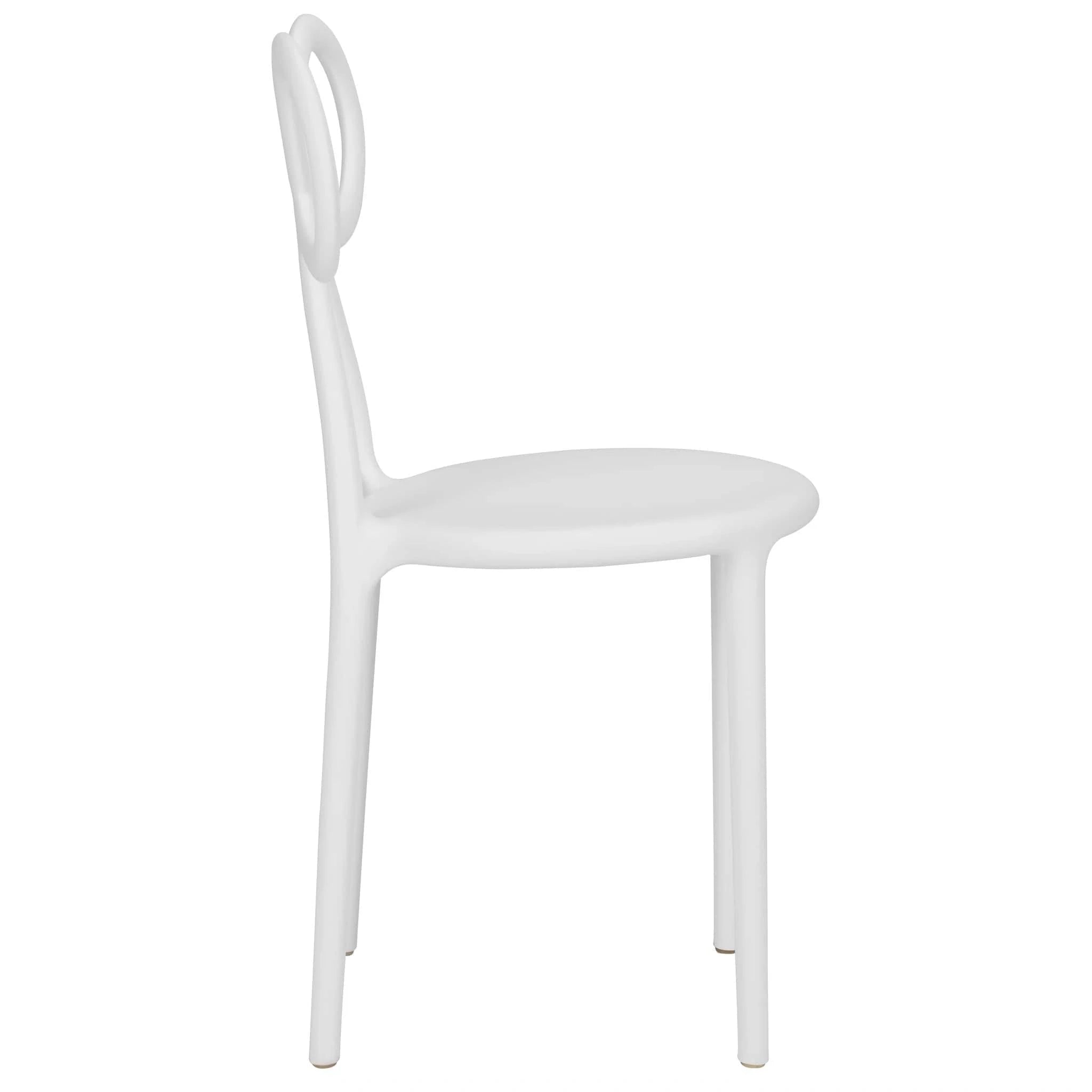 Chivari White Resin Bow Chair with Round Seat CBORW-ZG