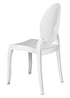 Chivari White Resin Oval Back Sophia Ghost Chair CGSRW-ZG-T