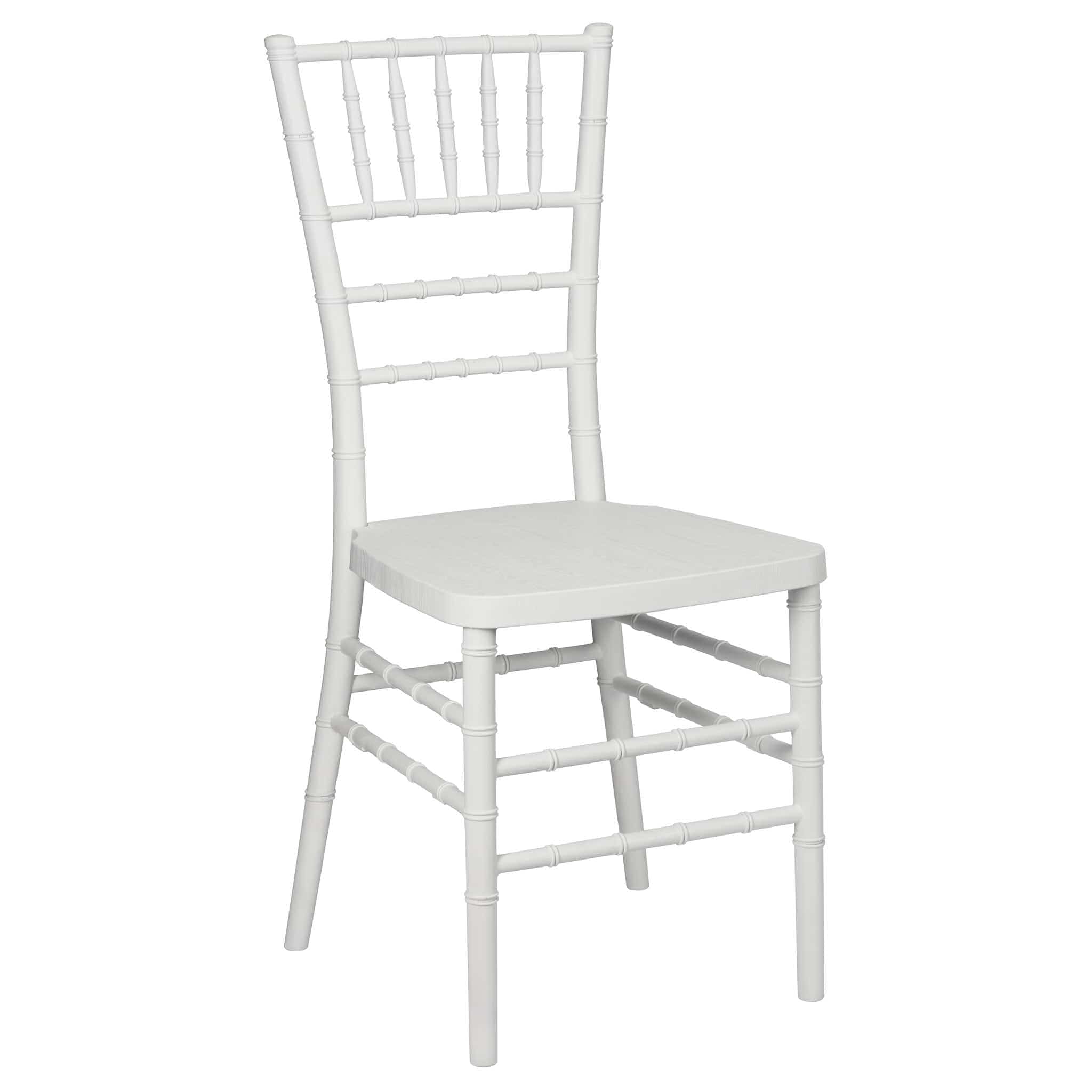 Chivari White Woodgrain™ Resin Steel Skeleton Chiavari Chair CCRWB-STEEL-AX-T