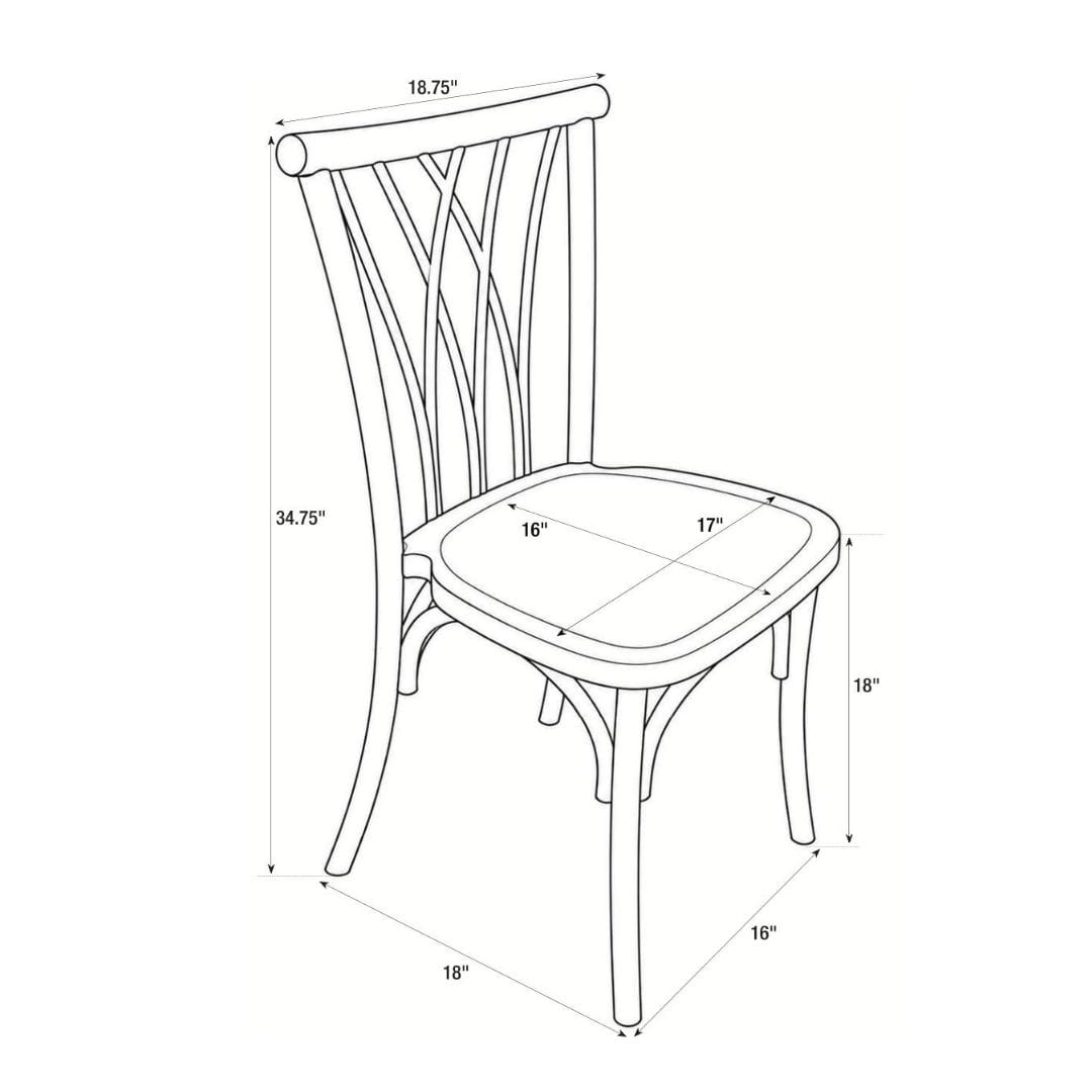 Chivari Black Steel Skeleton™ Willow Chair CWRB-ST-AX