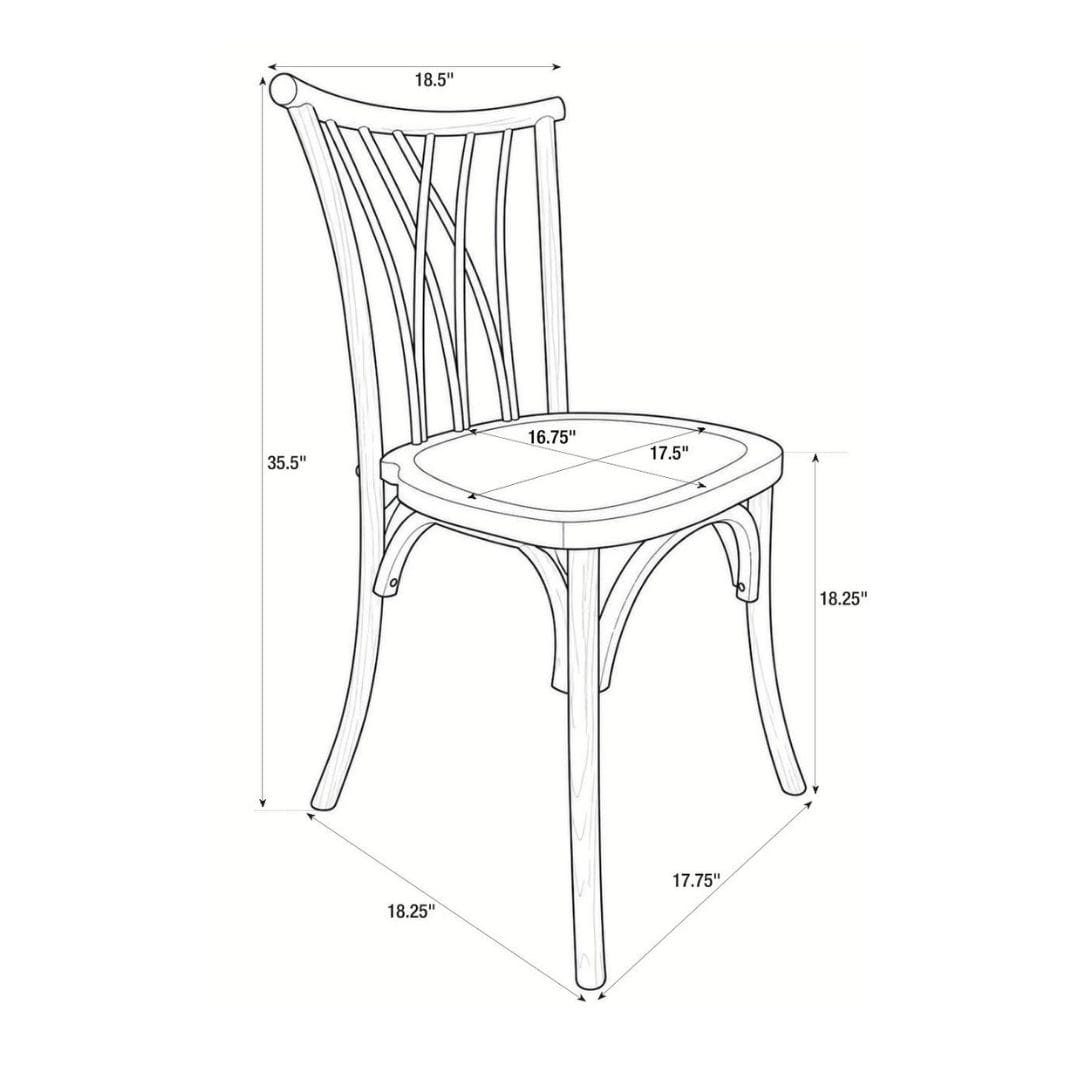 Chivari Fruitwood ToughWood™ Willow Chair CWWF-AX-T
