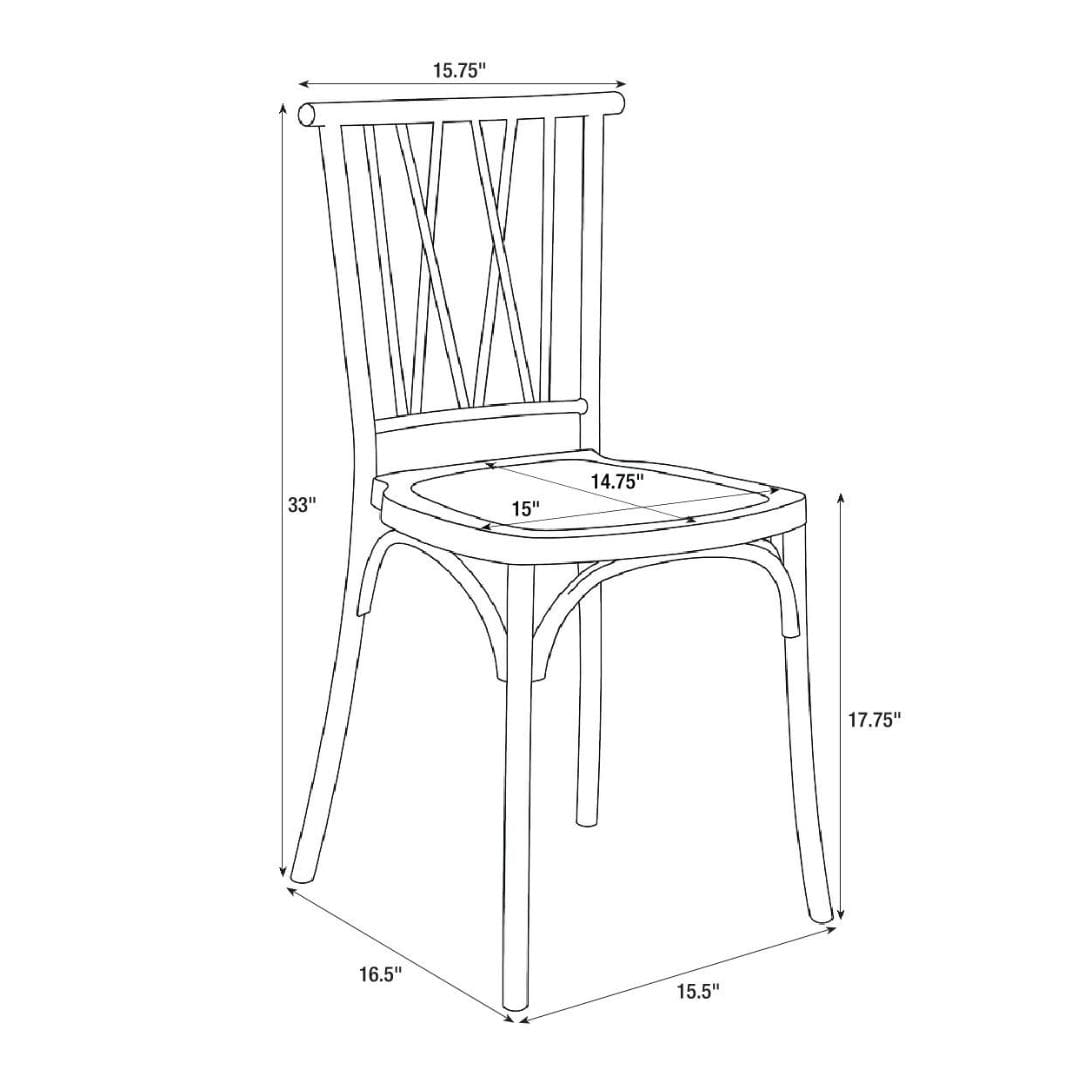 Chivari Gold Champagne ToughResin™ Willow Chair CWRG-ZG-T