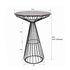 Chivari White Wire Cocktail Table with 32" Natural Oak Top and Sturdy White Steel Base TWR32WHT-WD-KT