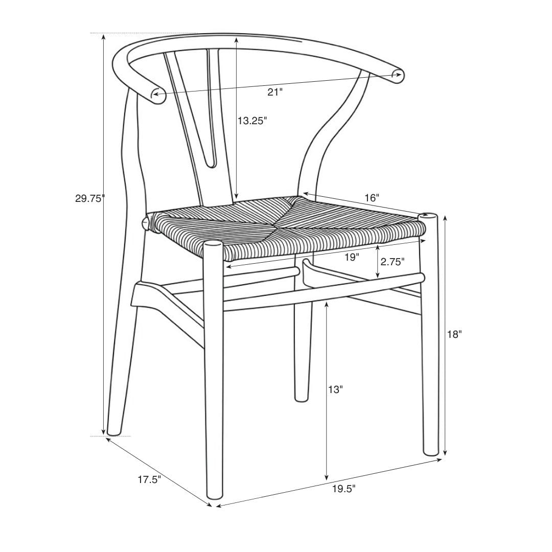 Chivari Black Wood Wishbone Chair with Black Rope Seat CWHWBB-ZG-T