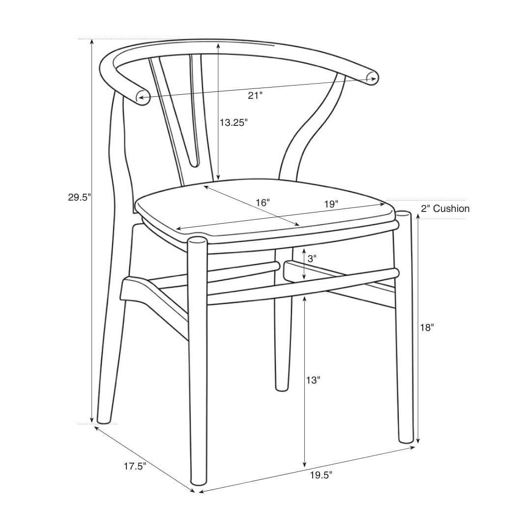 Chivari Natural Wishbone Resin Chair with Ivory Vinyl Seat CWHRNV-ZG-T