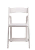 Chivari White ToughWood™ Folding Chair with White Cushion CFWW-WHI-AX-T