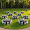 Garden Wedding Package with White Resin Folding Chairs, Round Tables and Carts