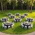 Garden Wedding Package with White Resin Folding Chairs, Round Tables and Carts