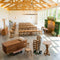 Rustic Wedding Package with Chestnut Cross Back Chairs, Farm Tables, Cocktail Tables, Bar and Carts