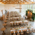 Rustic Wedding Package with Chestnut Cross Back Chairs, Farm Tables, Cocktail Tables, Bar and Carts
