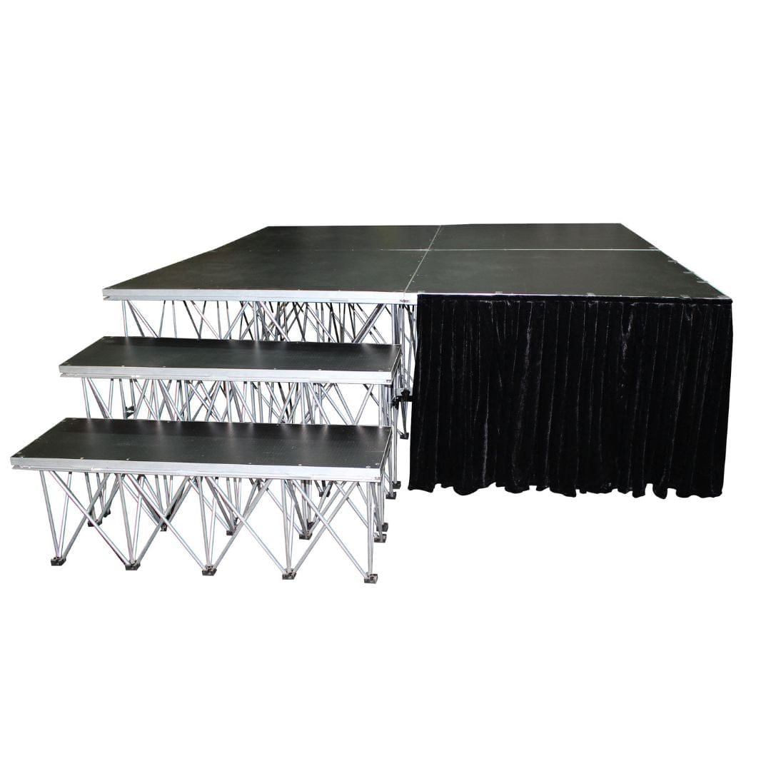 ProX Black ProX 16"  Stage Skirt, 8ft Length, Compatible with XSQ XSU Stages XSF-SKIRT16
