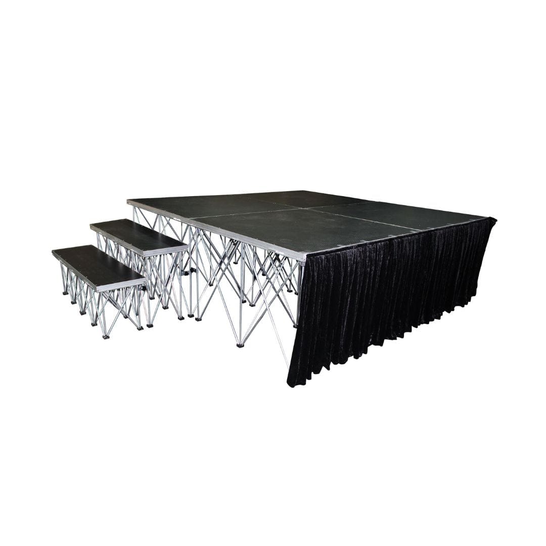ProX Black ProX 16"  Stage Skirt, 8ft Length, Compatible with XSQ XSU Stages XSF-SKIRT16