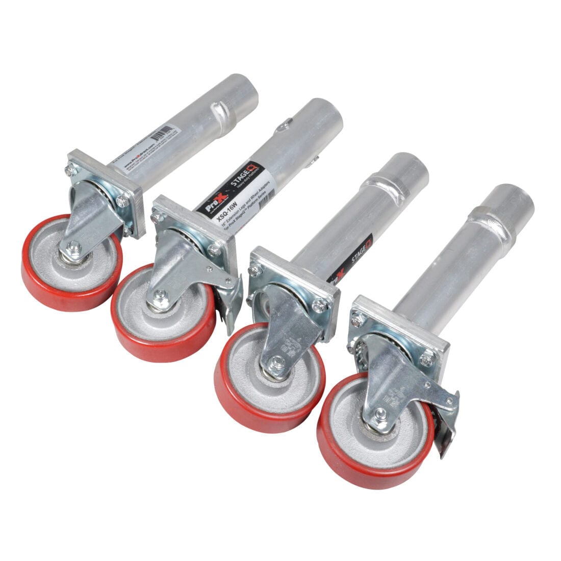 ProX ProX XSQ-16W StageQ Locking Staging 16" Height Stage Legs with 5" Rubber Steel Casters | Set of 4 XSQ-16W