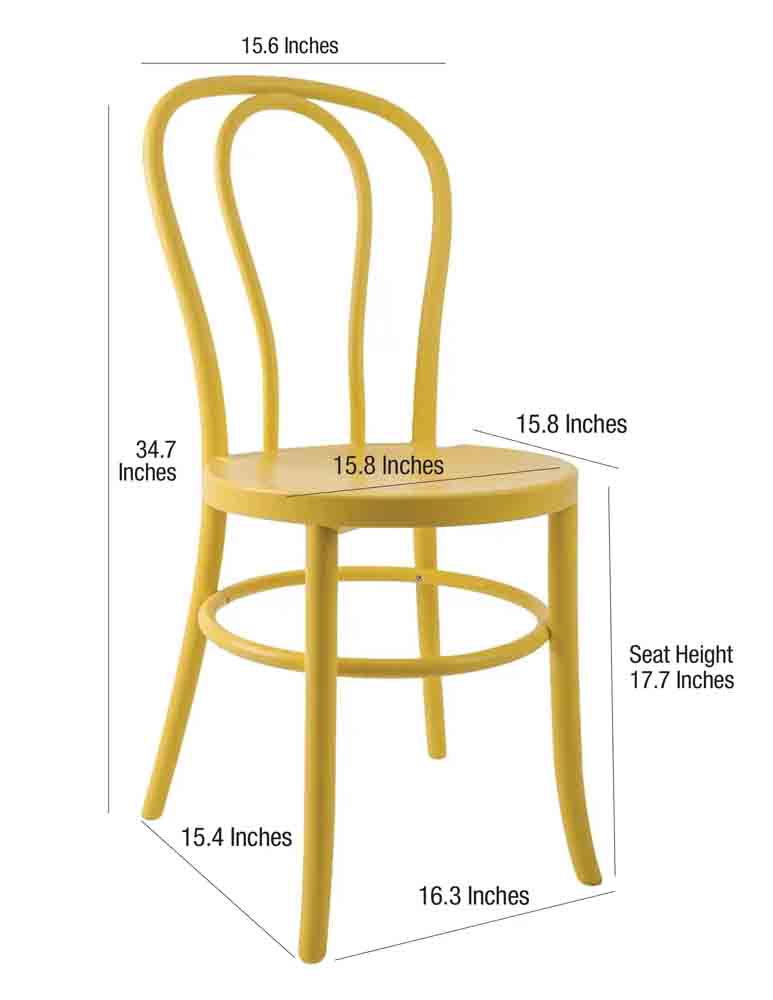 Chivari Golden Yellow Resin Bentwood Festive Chair CBFRY-ZG-T